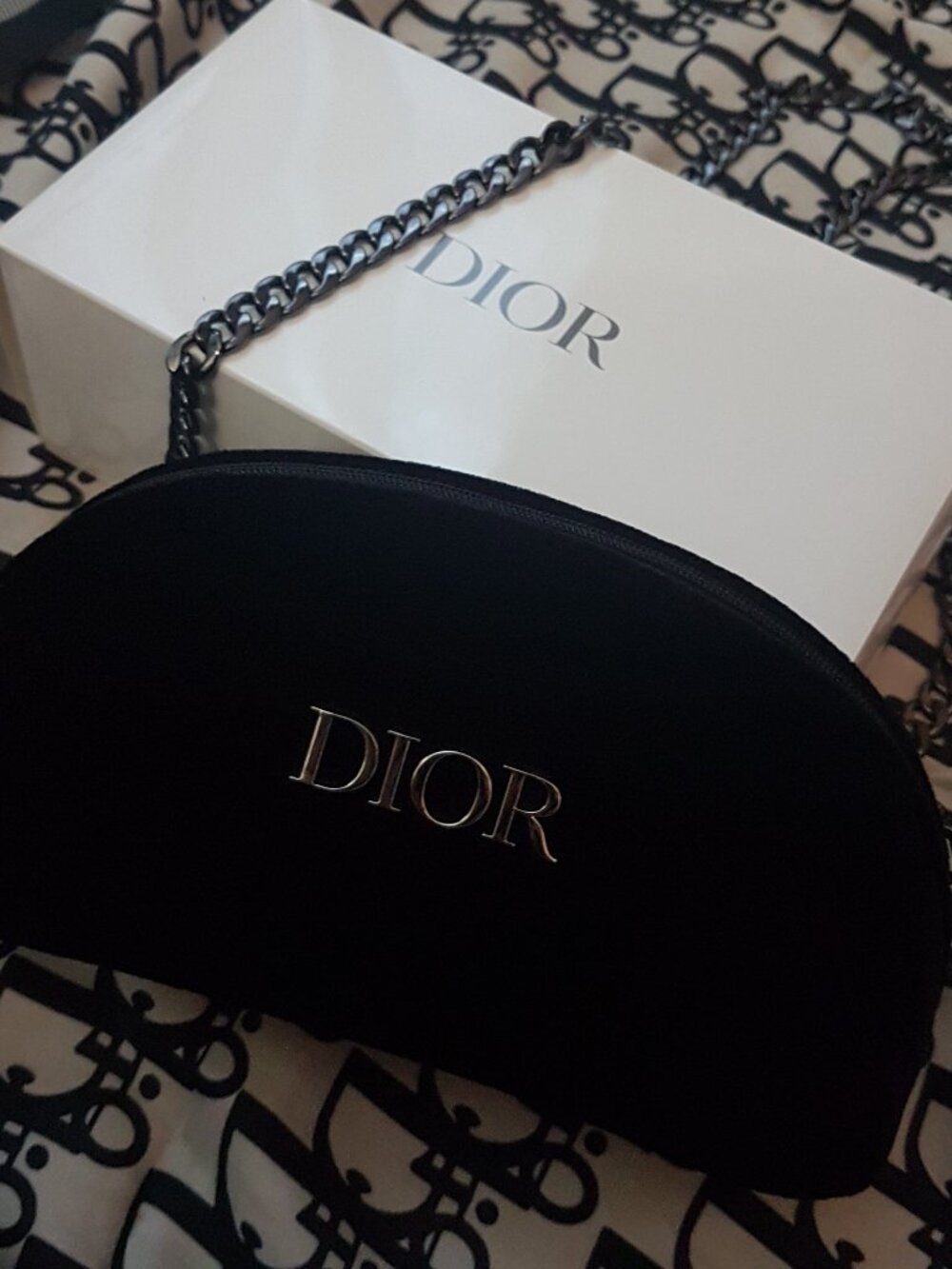 Dior Black Velvet Cosmetic Bag